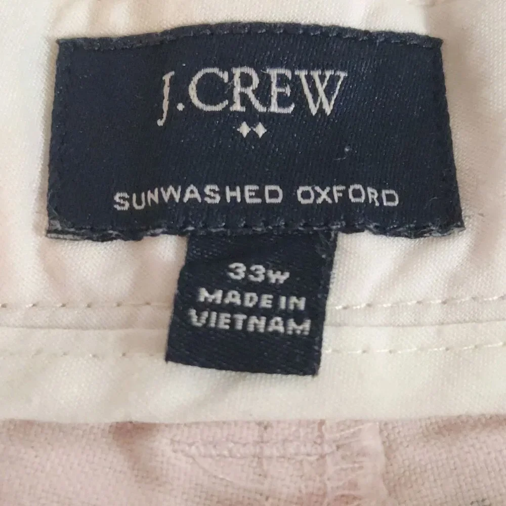 J. Crew Shorts Mens 33 Sunwashed Oxford Light Pink Sea Turtle Preppy